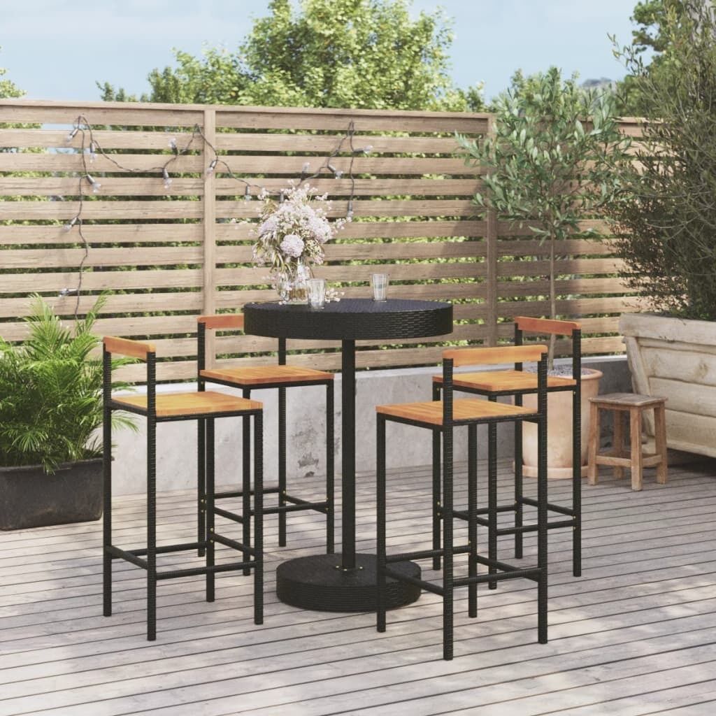 Garden Bar Set Poly Rattan&Solid Wood Acacia Price