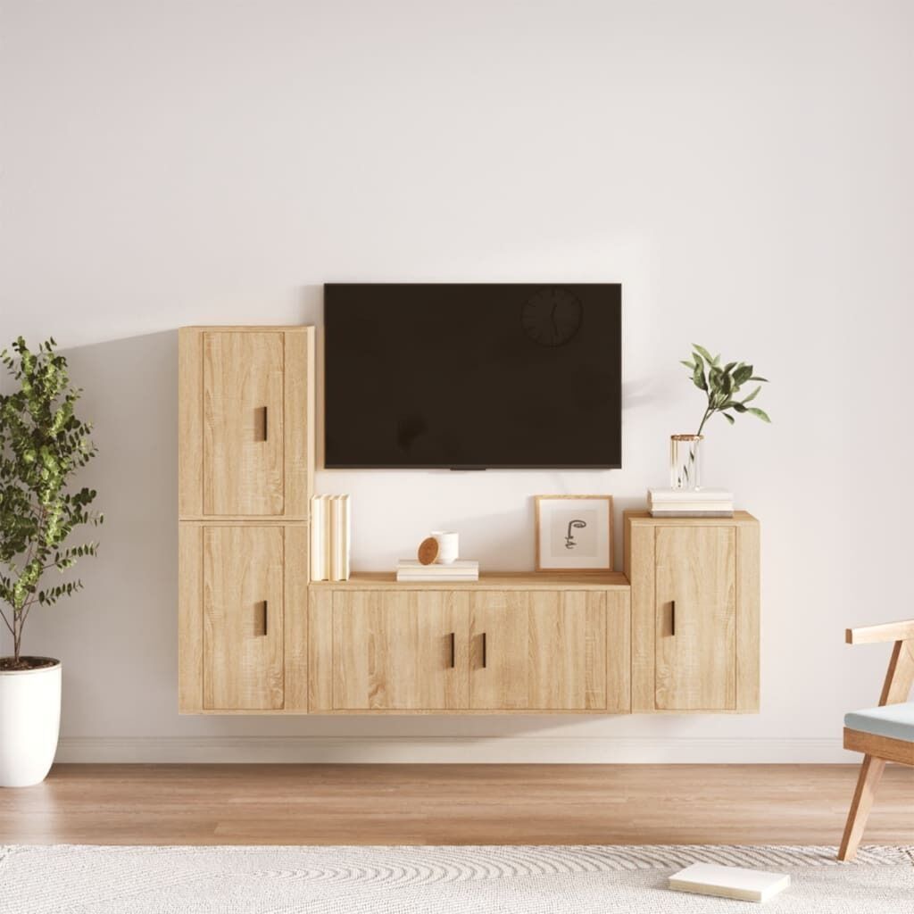 4 Piece TV Cabinet Set Engineered Wood Price