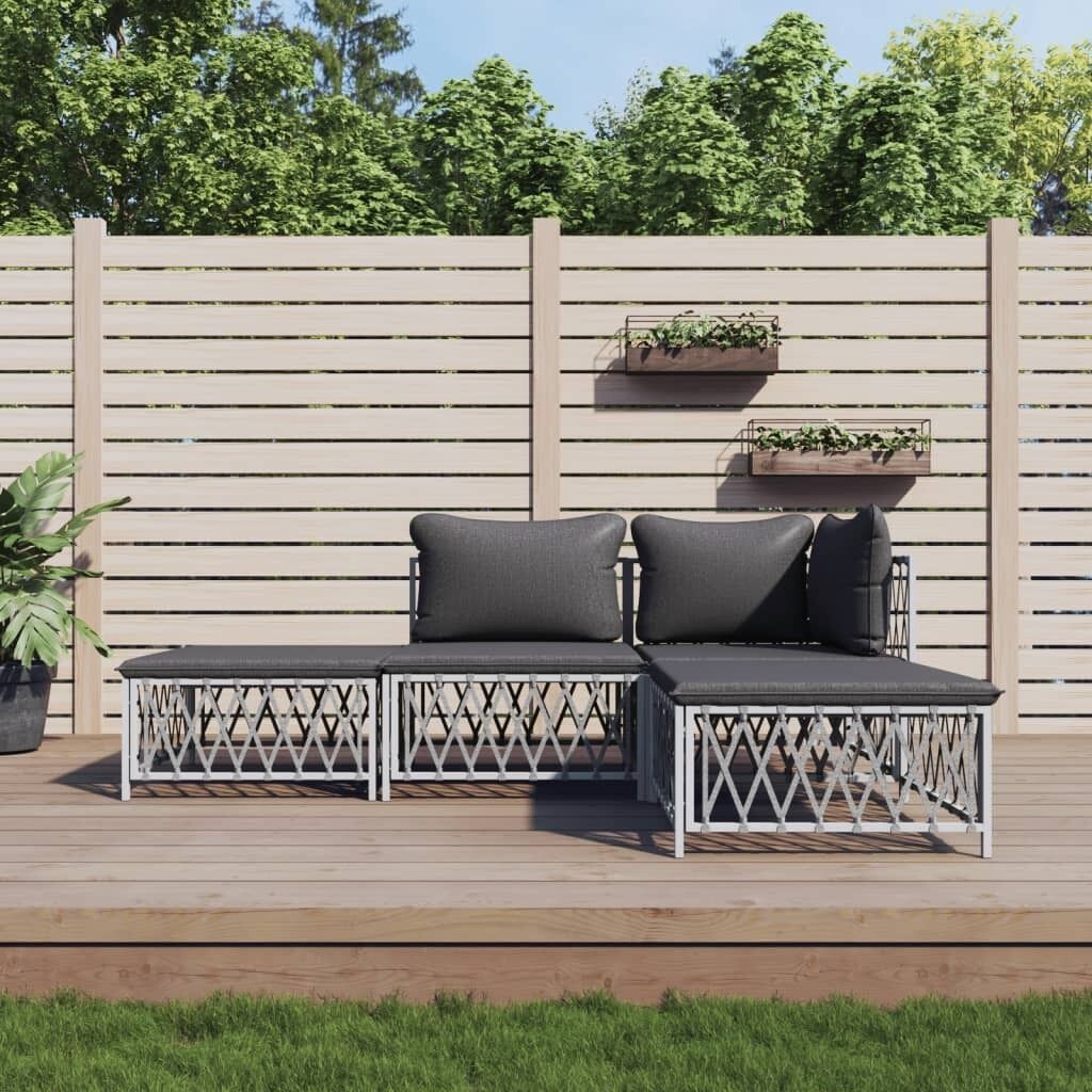 Garden Lounge Set with Cushions Steel Price