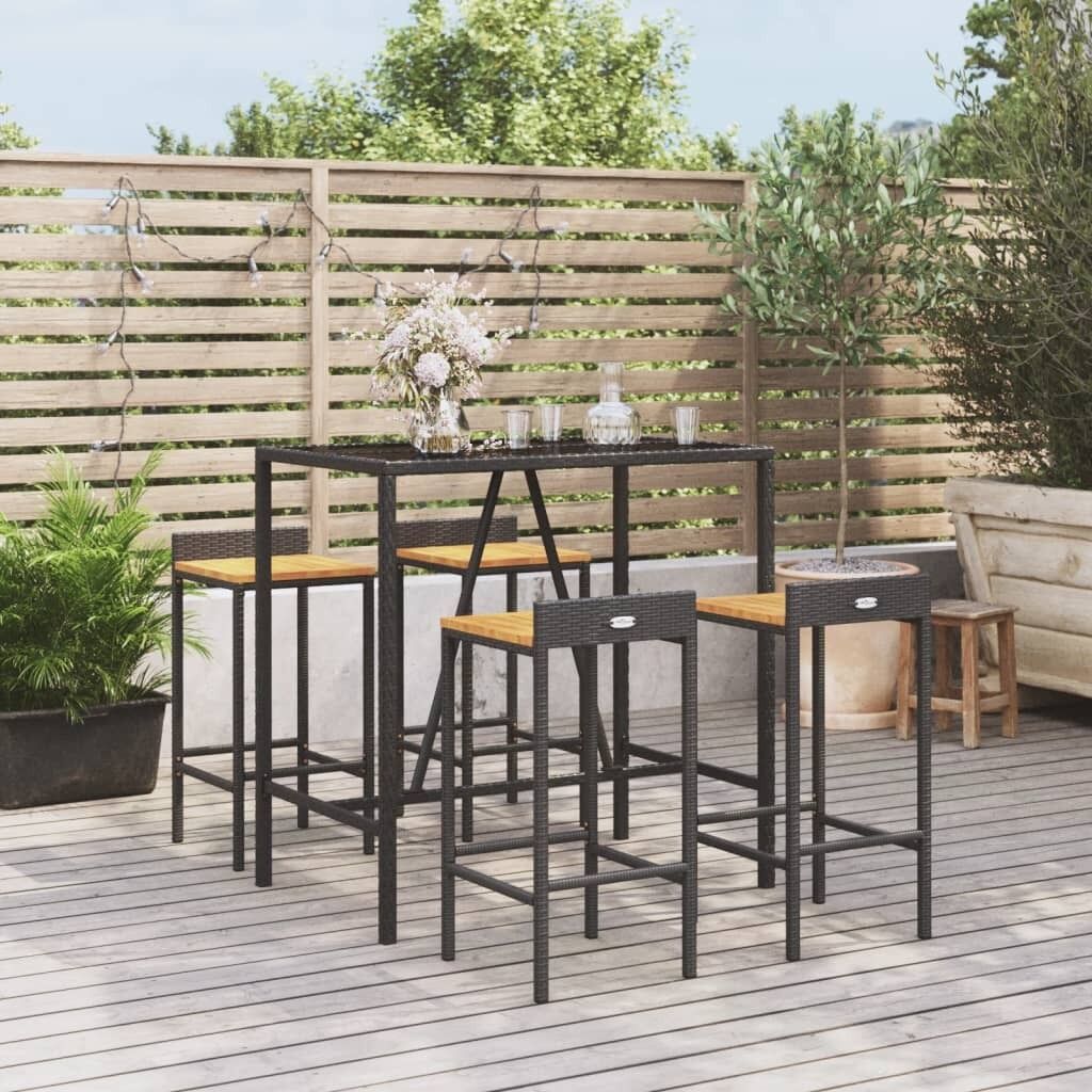 Garden Bar Set Poly Rattan& Solid Wood Acacia Price