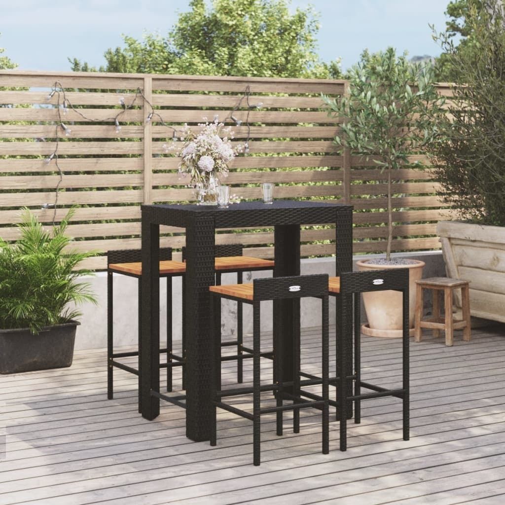 Garden Bar Set Poly Rattan&Solid Wood Acacia Price