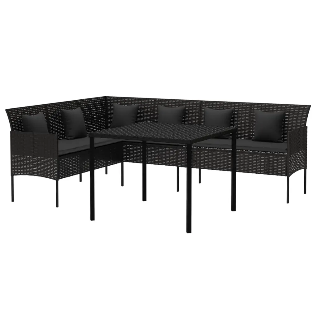 2 Piece Garden Dining Set with Cushions Poly Rattan Price