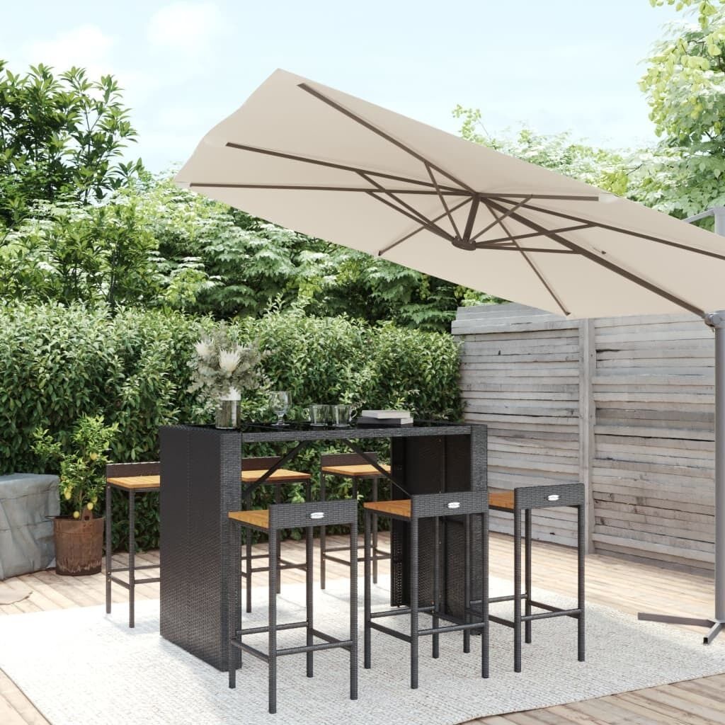 Garden Bar Set Poly Rattan& Solid Wood Acacia Price