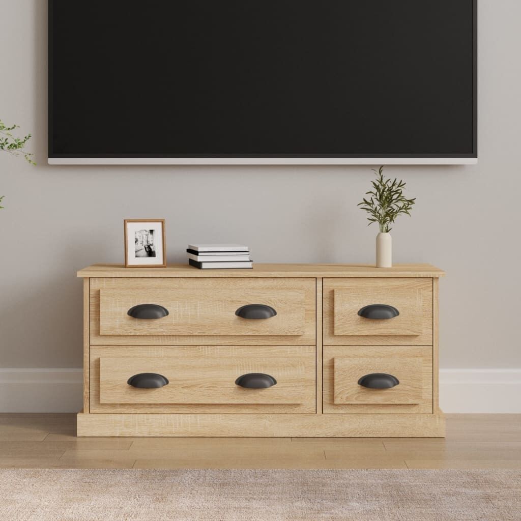 TV Cabinet White 100x35.5x45 cm Engineered Wood Price