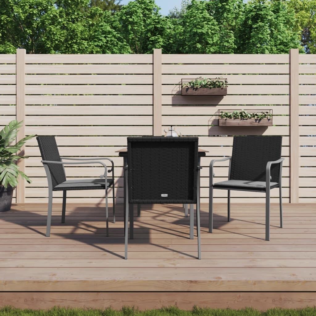 Garden Dining Set with Cushions Poly Rattan and Steel Price