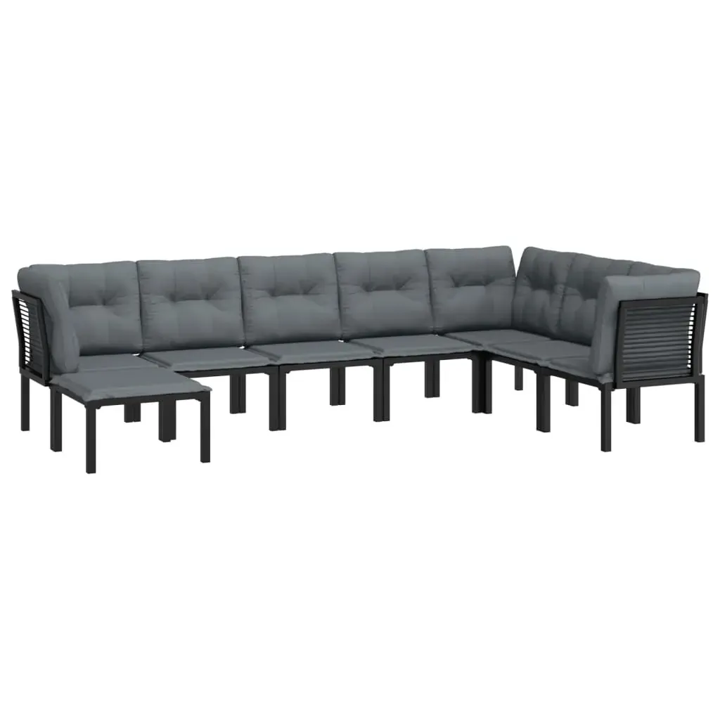 Garden Lounge Set Black and Grey Poly Rattan Price