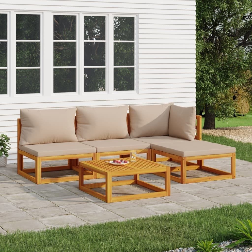 Garden Lounge Set with Cushions Solid Wood Price