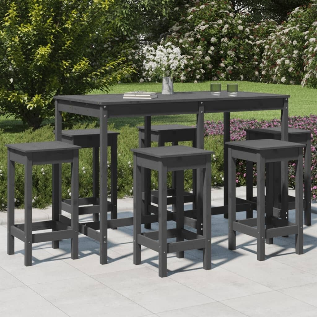7 Piece Garden Bar Set Solid Pine Wood Price