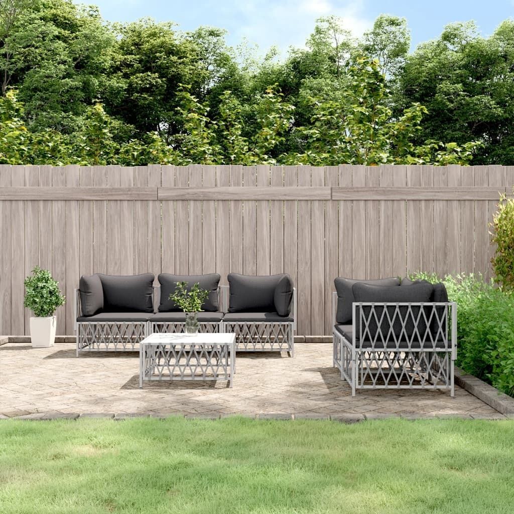 Garden Lounge Set with Cushions Steel Price