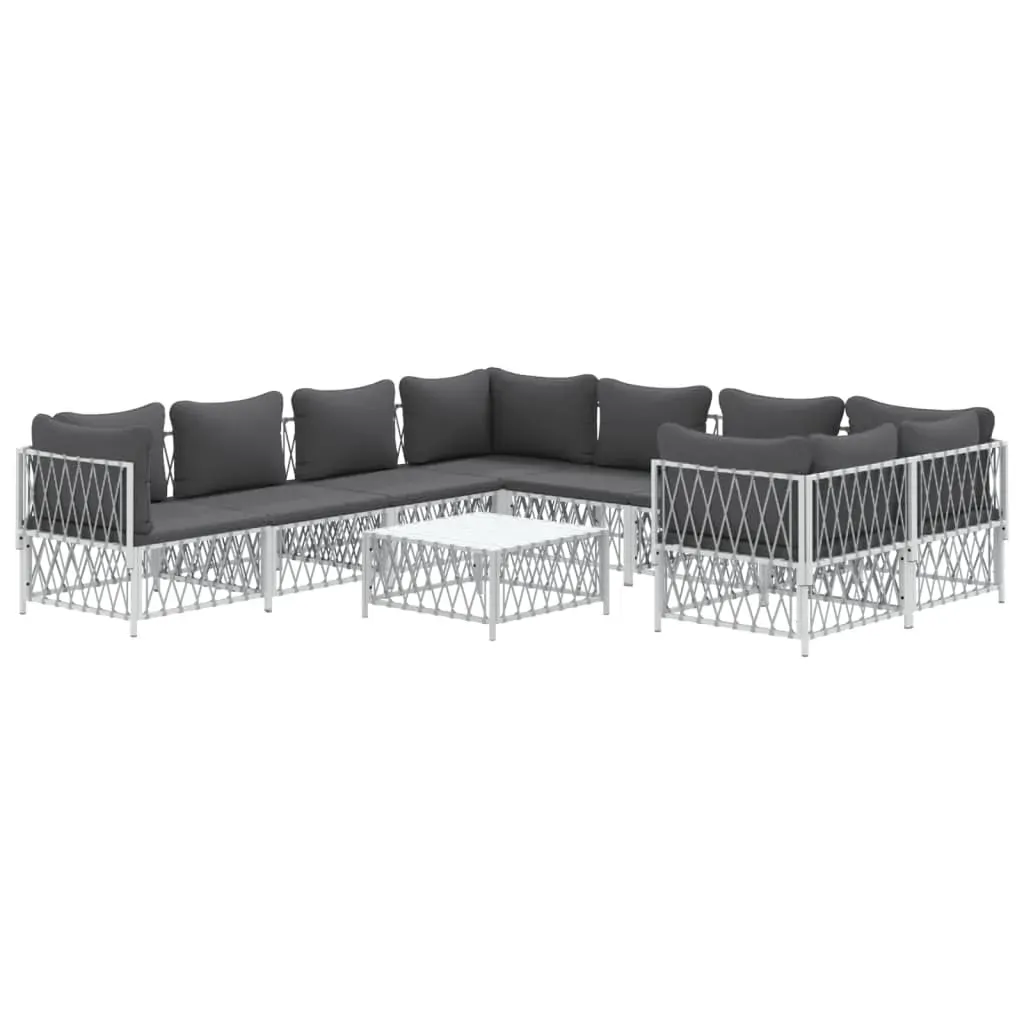 9 Piece Garden Lounge Set with Cushions Steel Price