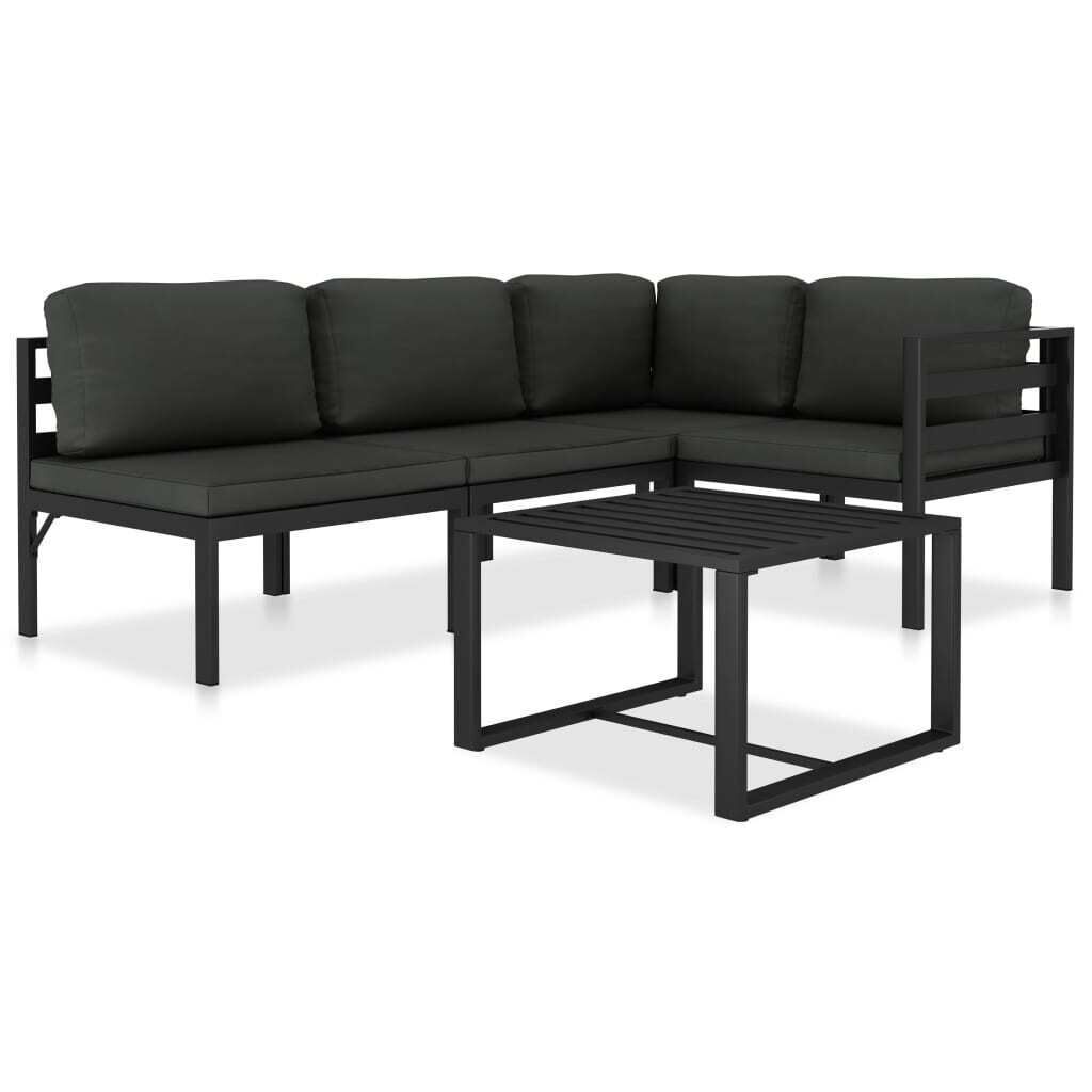 Garden Lounge Set with Cushions Aluminium Anthracite Price