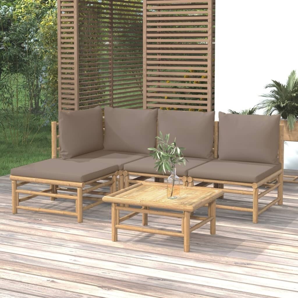 Garden Lounge Set with Cushions Bamboo Price