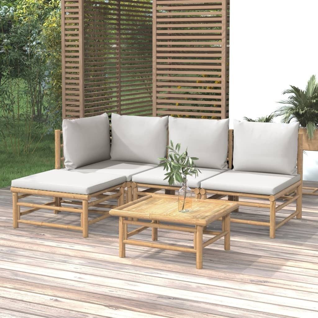 Garden Lounge Set with Cushions Bamboo Price