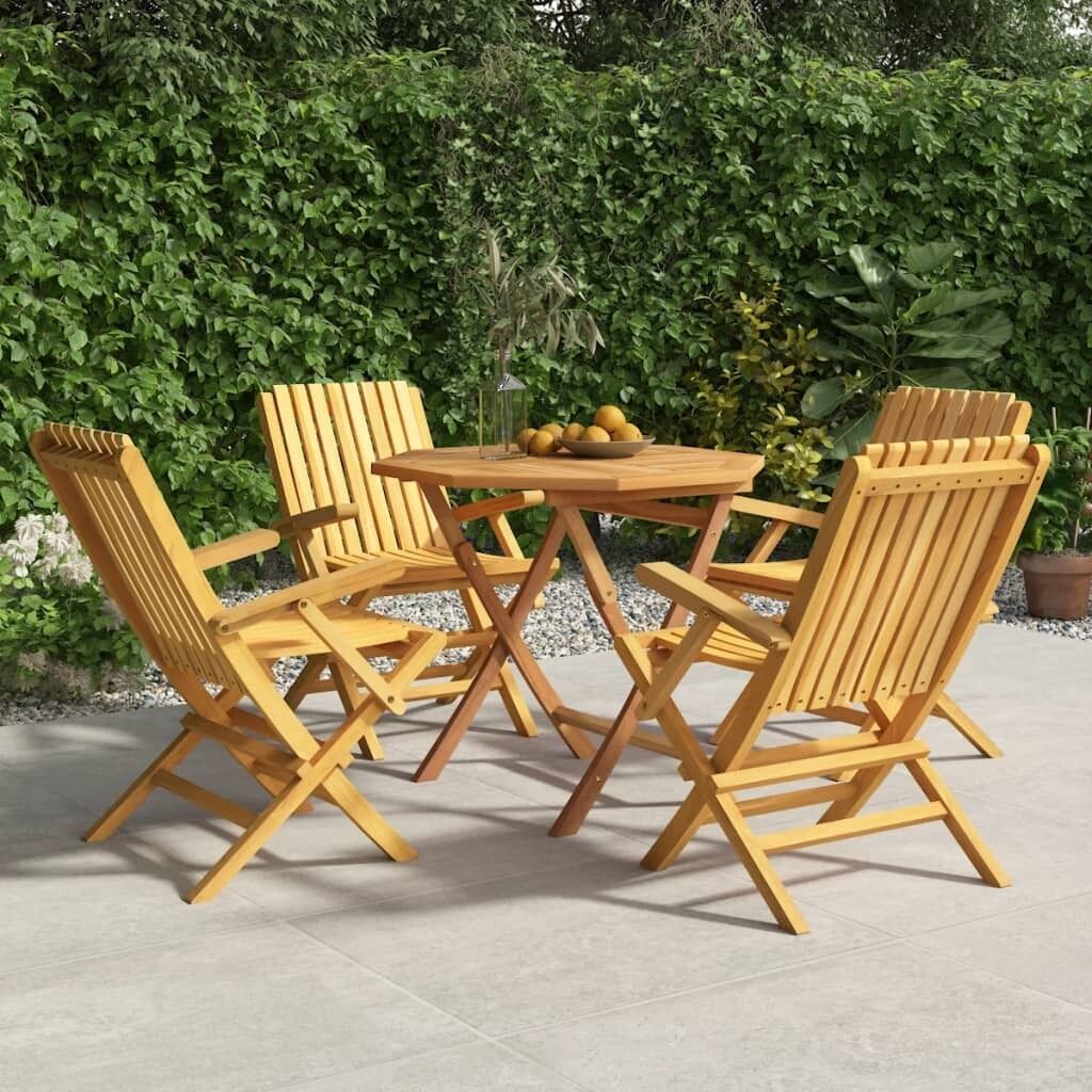 5 Piece Garden Dining Set Solid Teak Wood Price