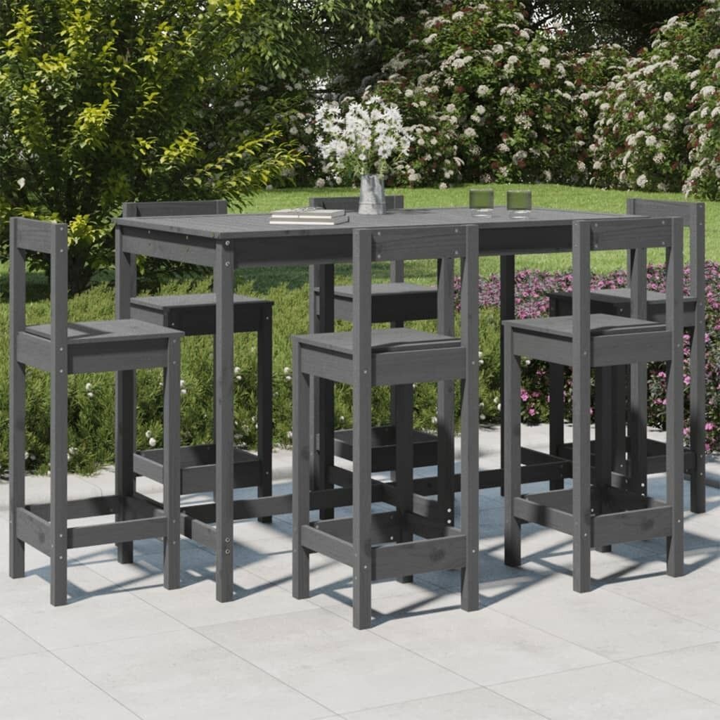 7 Piece Garden Bar Set Solid Pine Wood Price