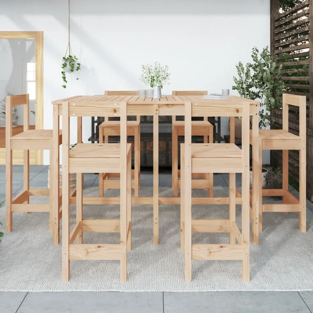 7 Piece Garden Bar Set Solid Pine Wood Price