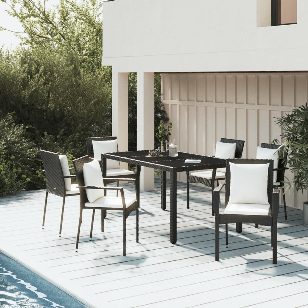 Garden Dining Set with Cushions Poly Rattan Price