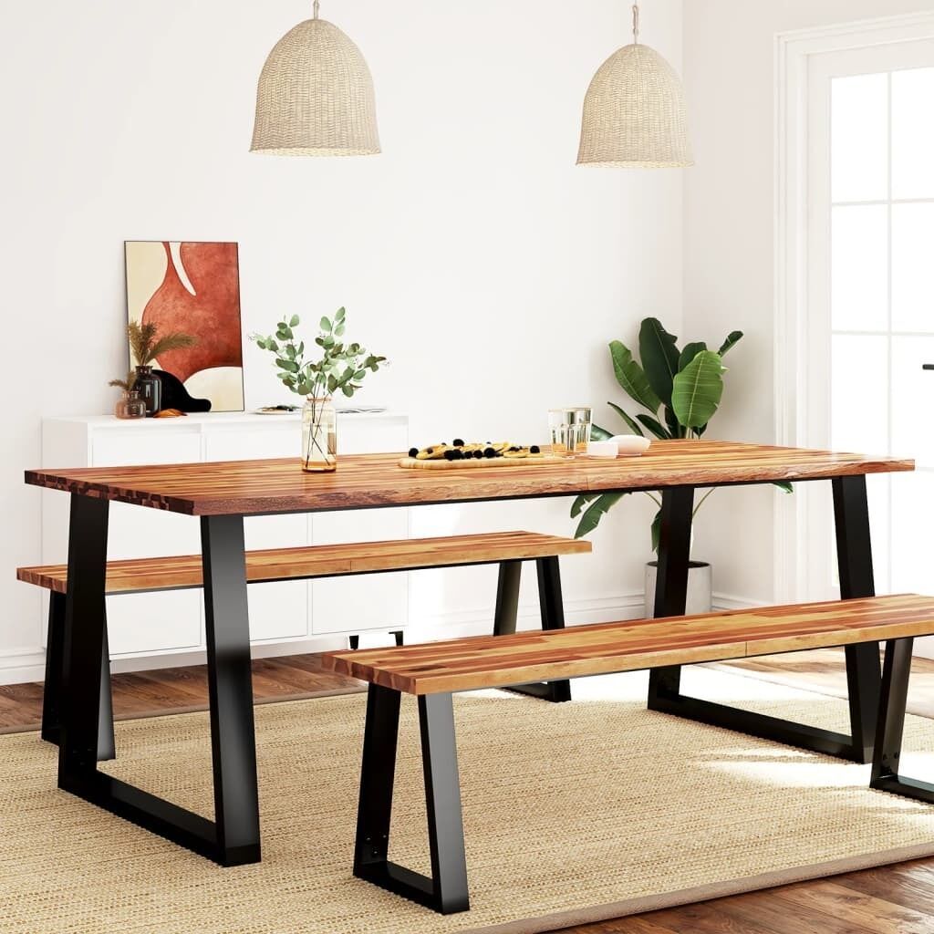 Dining Table with Live Edge Solid Wood Acacia Price