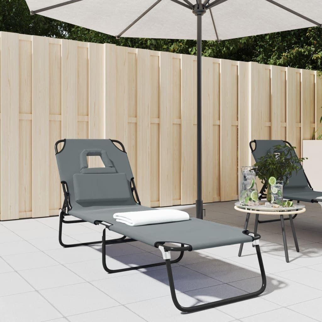 Folding Sun Lounger Oxford Fabric and Powder-coated Steel Price