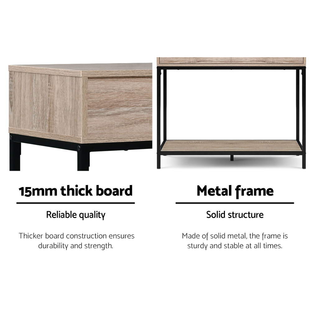 Hallway Console Table Hall Side Entry Display Desk Drawer Storage Oak Price