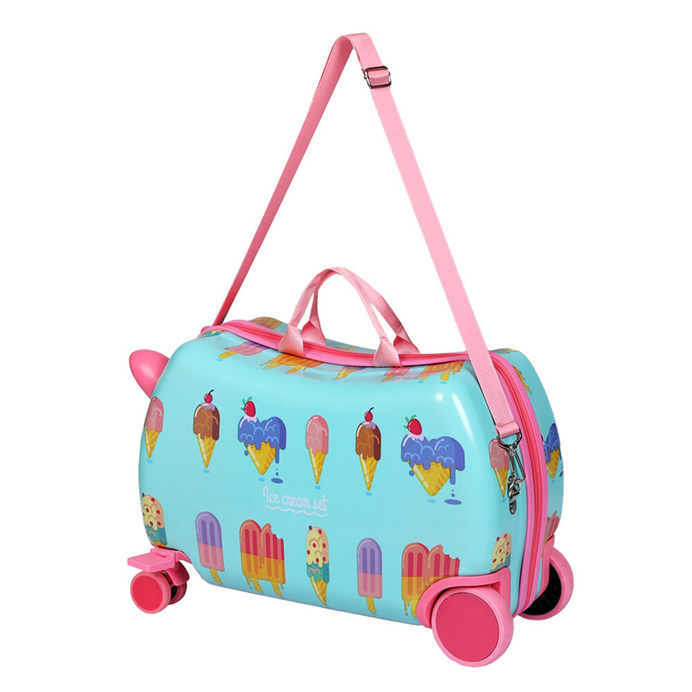 Wanderlite 17" Kids Ride On Luggage Children Suitcase Trolley Travel Ice Cream Price