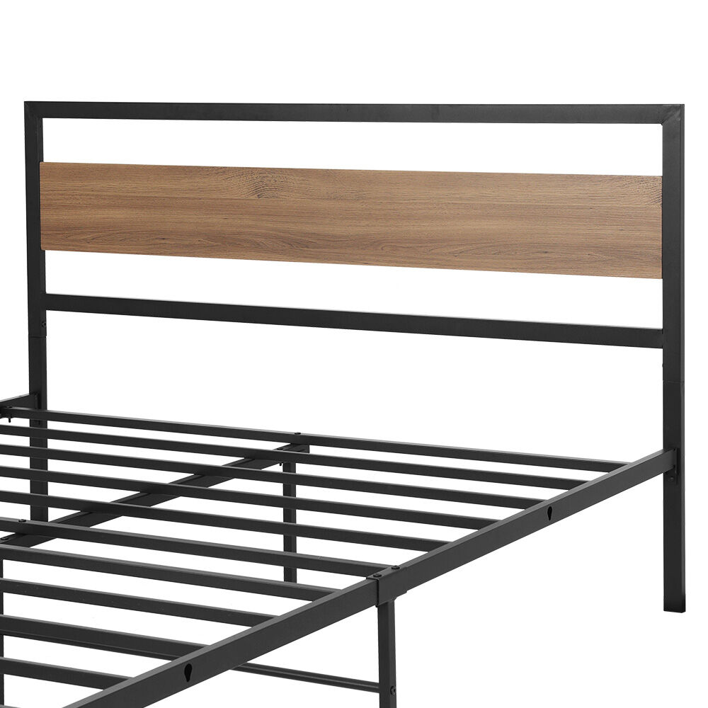 Bed Frame Queen Size Metal Base Mattress Platform Foundation Black DREW Price
