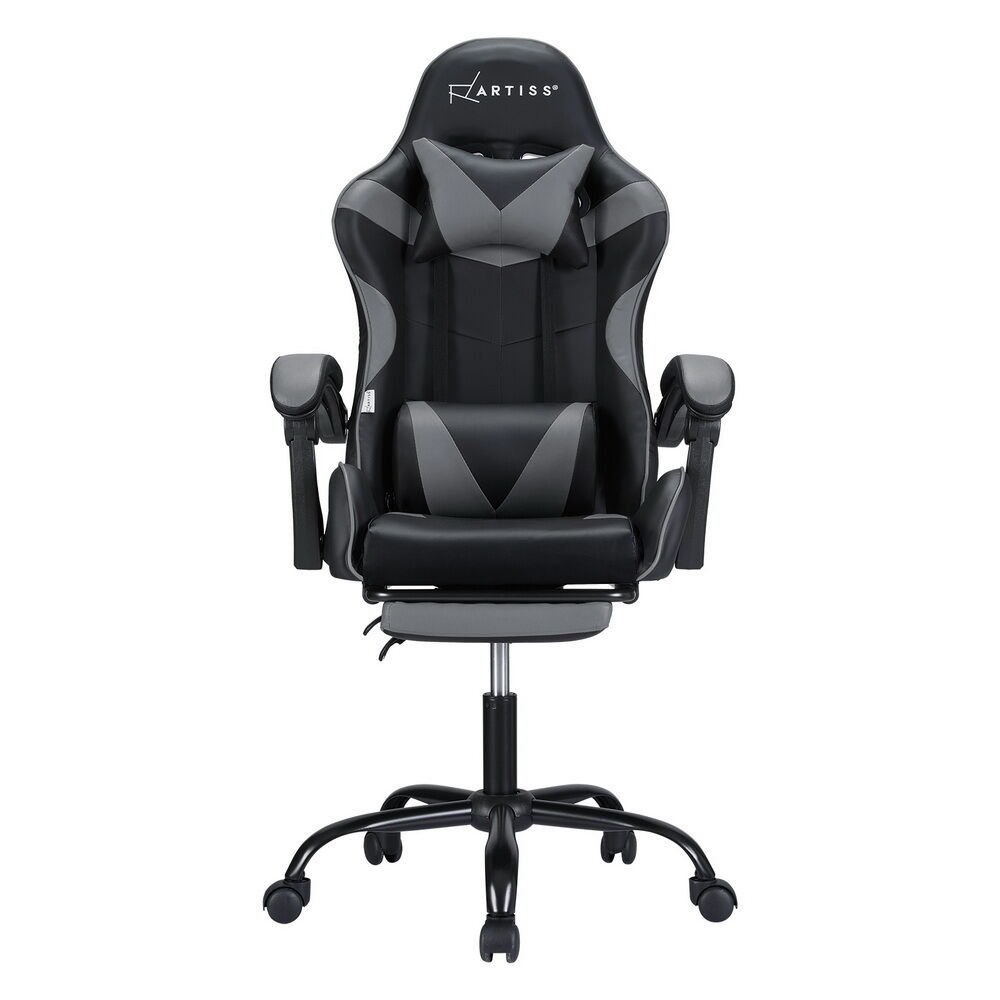2 Point Massage Gaming Office Chair Footrest Grey Price