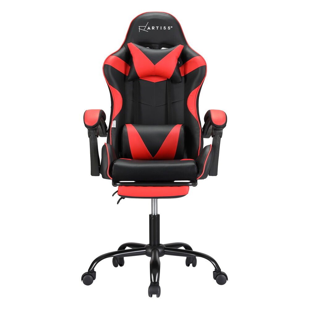2 Point Massage Gaming Office Chair Footrest Red Price