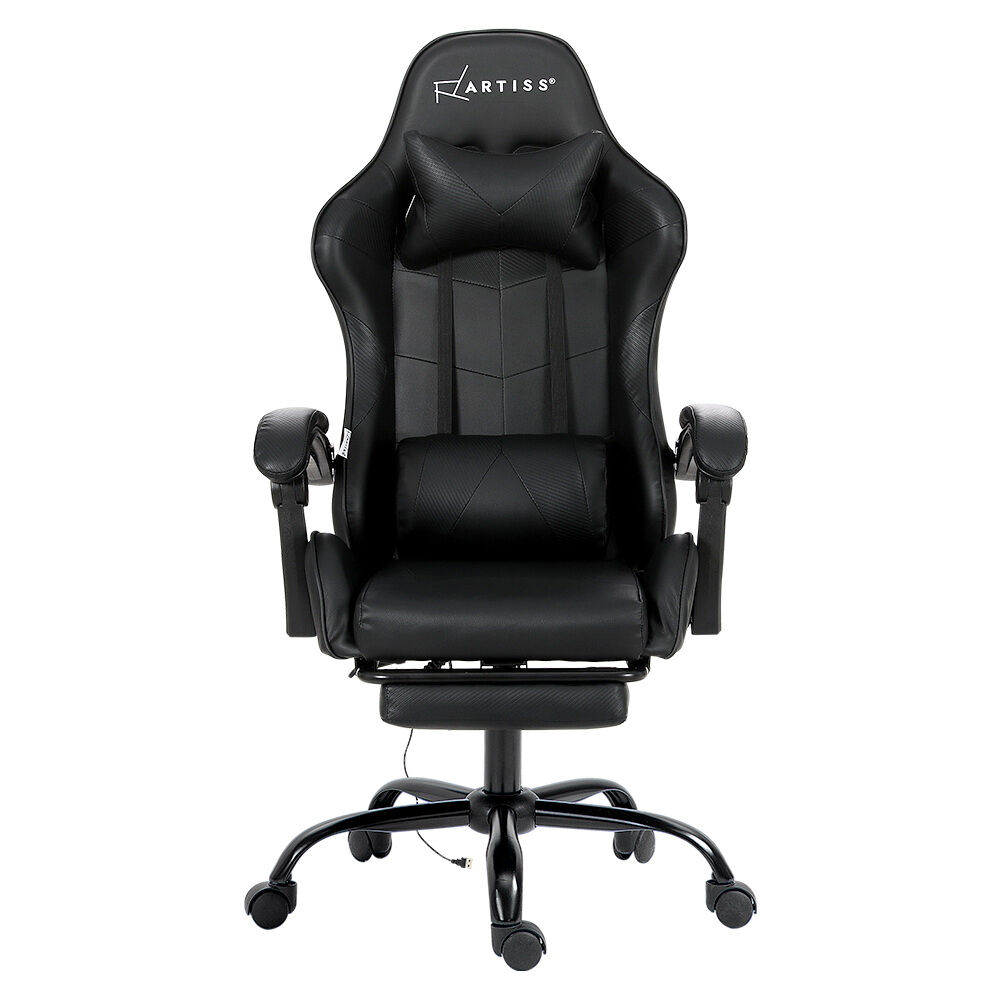 2 Point Massage Gaming Office Chair Footrest Black Price