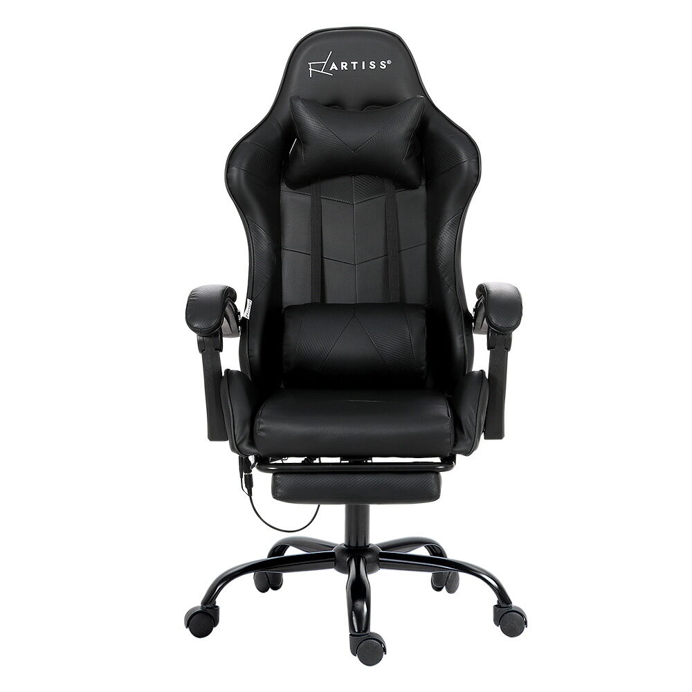 6 Point Massage Gaming Office Chair Footrest Black Price