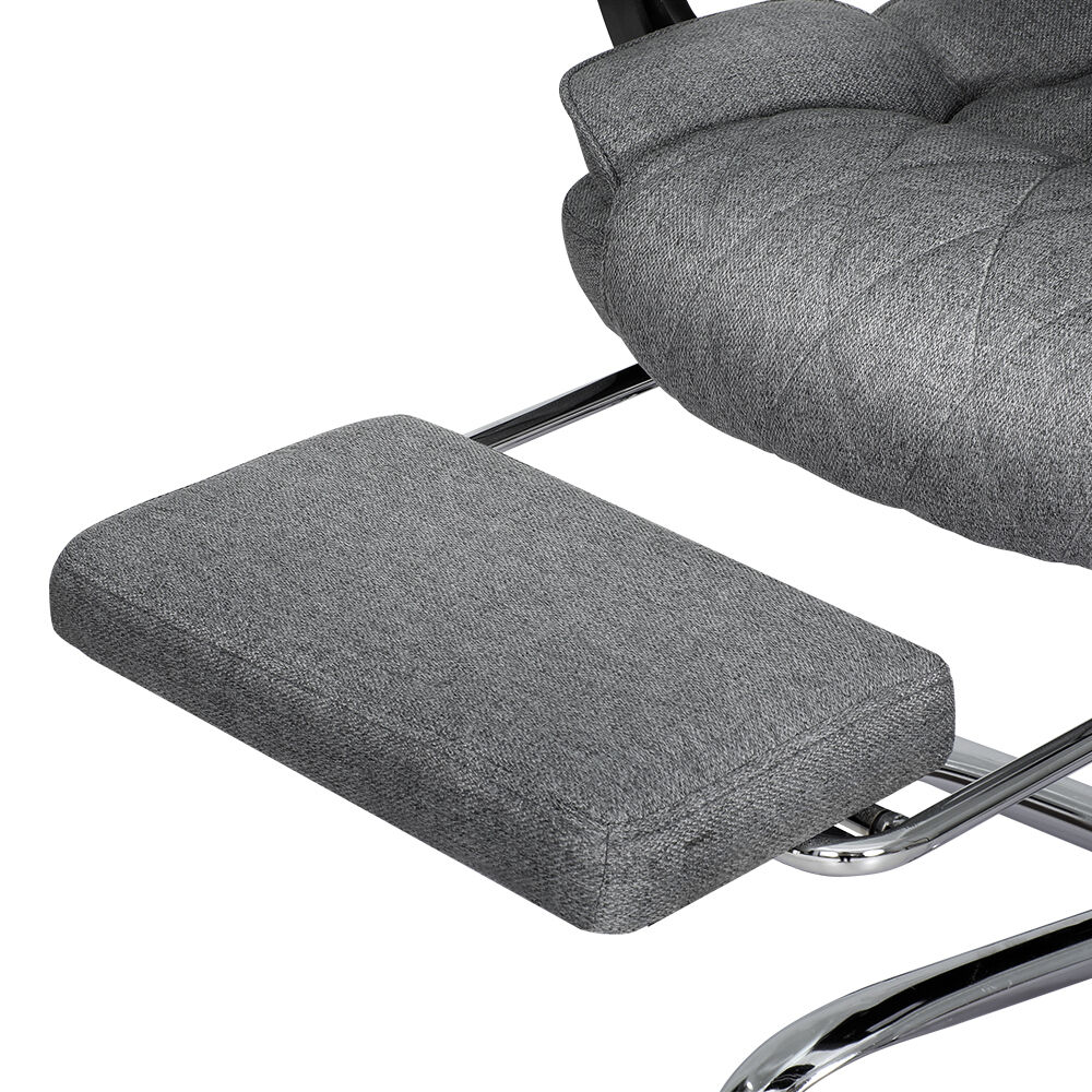 Executive Office Chair Fabric Footrest Grey Price