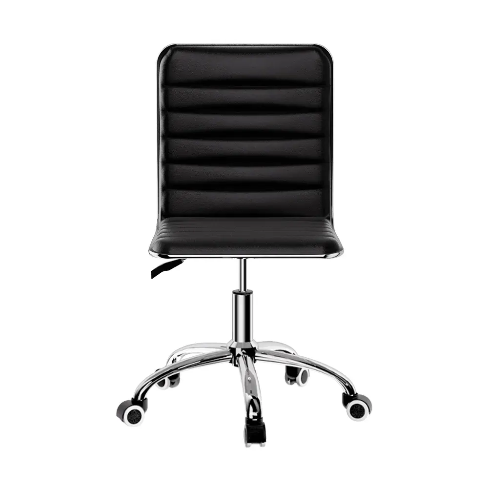 Office Chair Computer Desk Gaming Chairs PU Leather Low Back Black Price