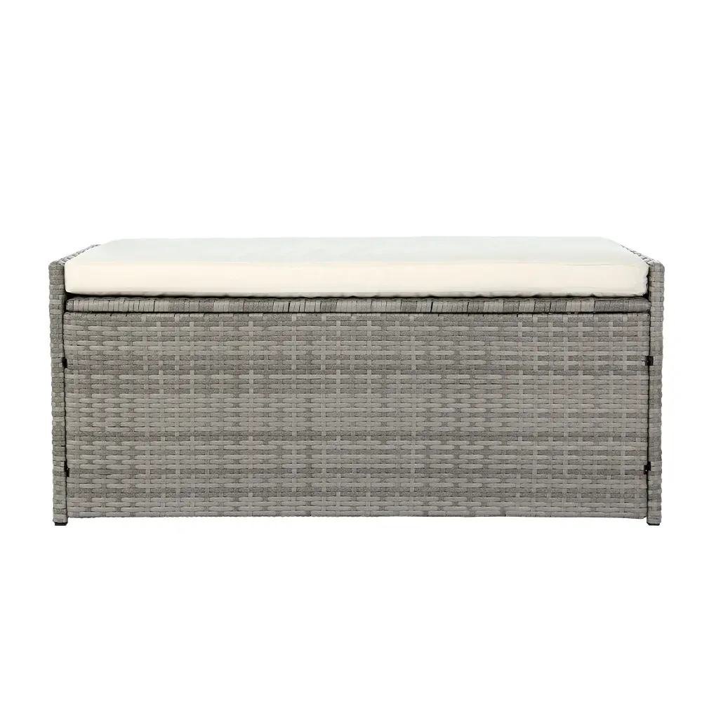 Outdoor Storage Bench Box Wicker Garden Sheds Tools Cushion Patio Furniture Grey Price