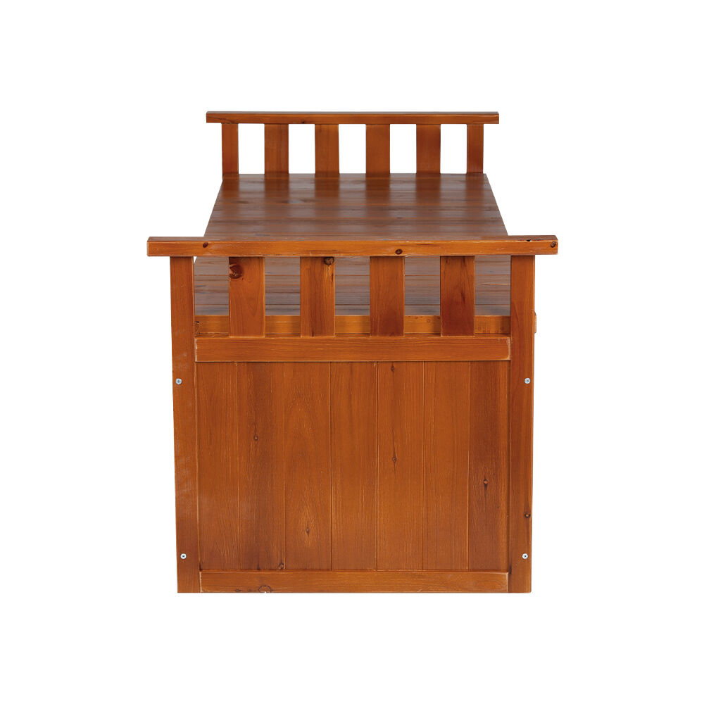 Gardeon Outdoor Storage Bench Box 129cm Wooden Garden Toy Chest Sheds Patio Furniture XL Natural Price