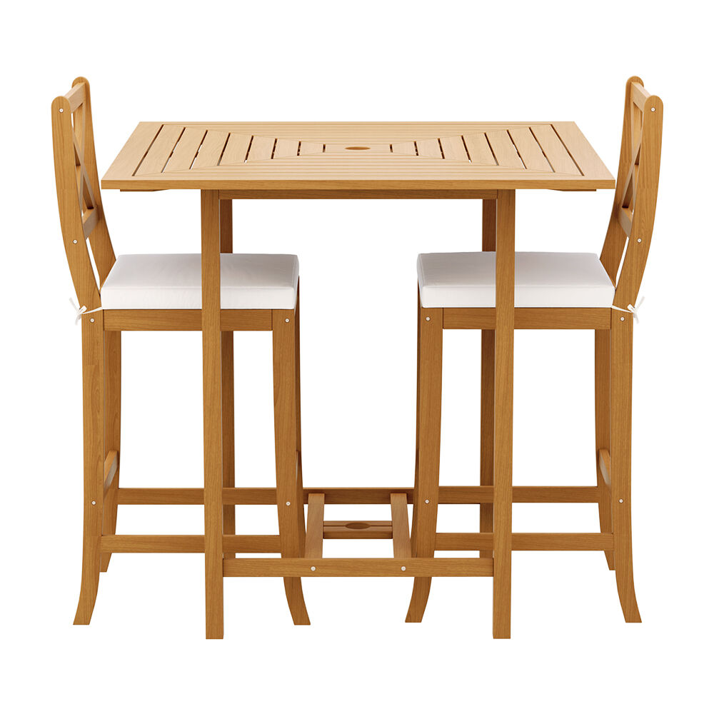 5-Piece Outdoor Bar Set Acacia Wood Bistro Patio Table Stools Price