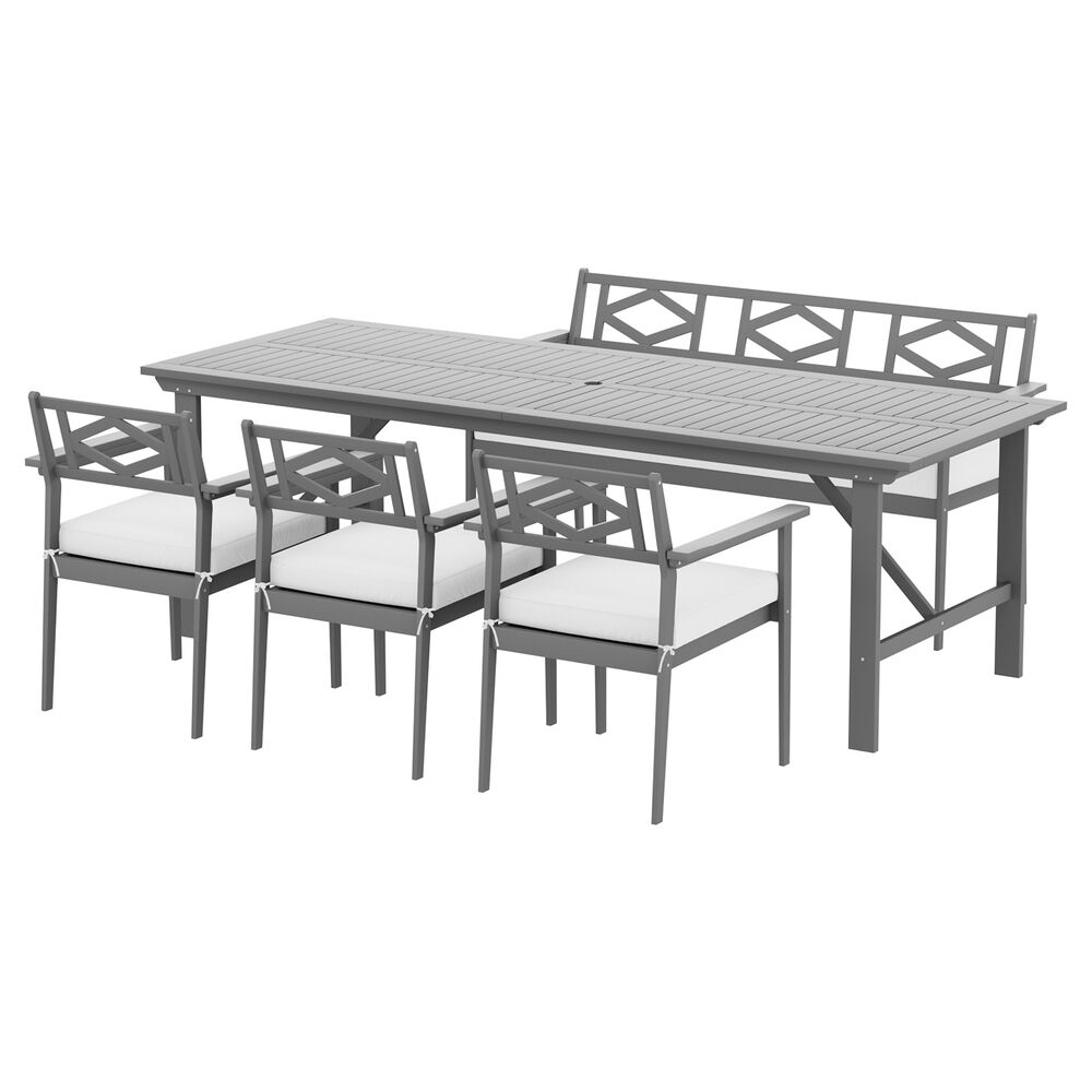 Outdoor Dining Set 5 Piece Wooden Table Chairs Setting Grey Price
