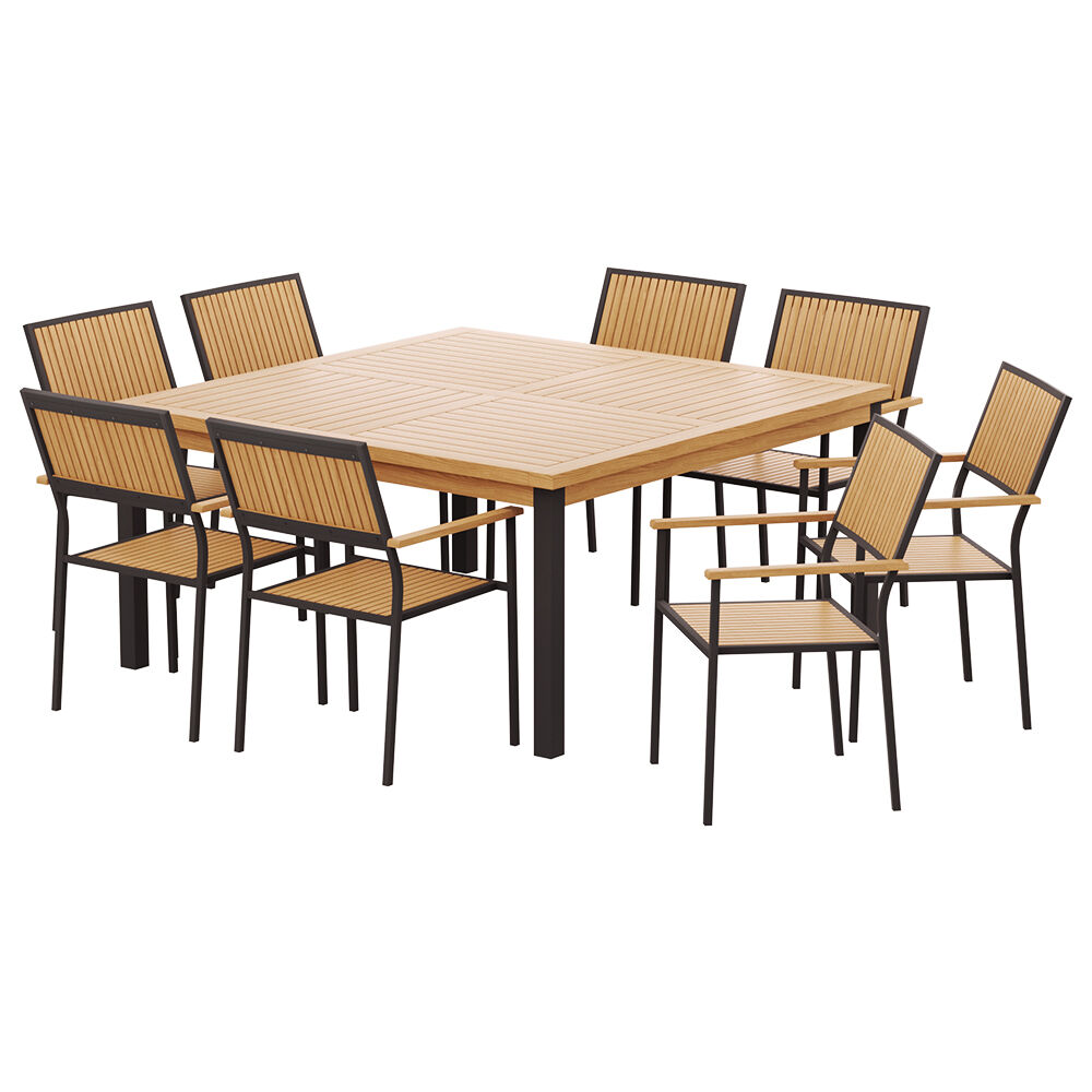 Outdoor Dining Set 9 Piece Wooden Table Chairs Setting Price