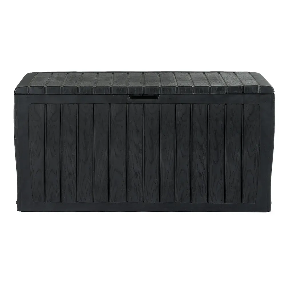 Outdoor Storage Box 220L Lockable Organiser Garden Deck Toy Shed Tool Black Price