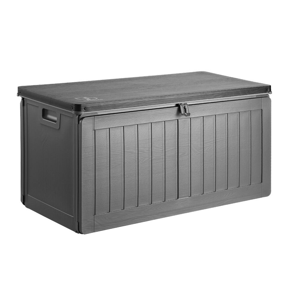 Outdoor Storage Box 190L Container Lockable Garden Bench Tool Shed Black Price