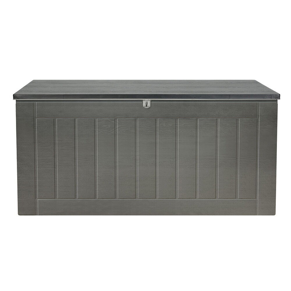 Outdoor Storage Box 830L Container Lockable Garden Bench Tool Shed Black Price