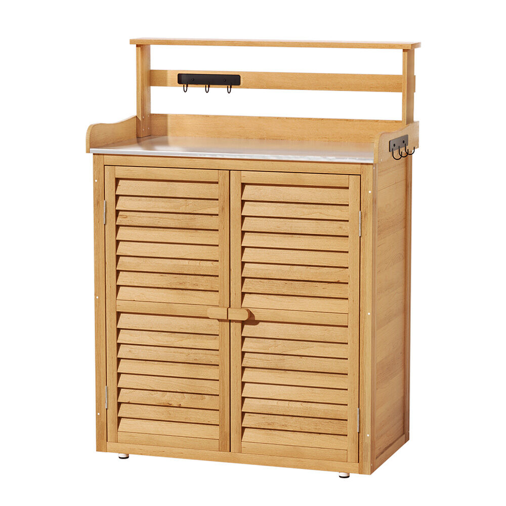 Outdoor Storage Cabinet Box Potting Bench Table Shelf Chest Garden Shed Price