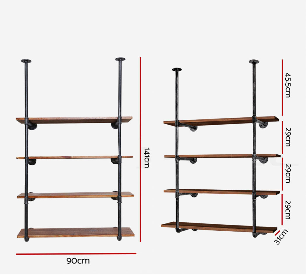 Bookshelf DIY Pipe Shelf 4 Tiers - INGE Price