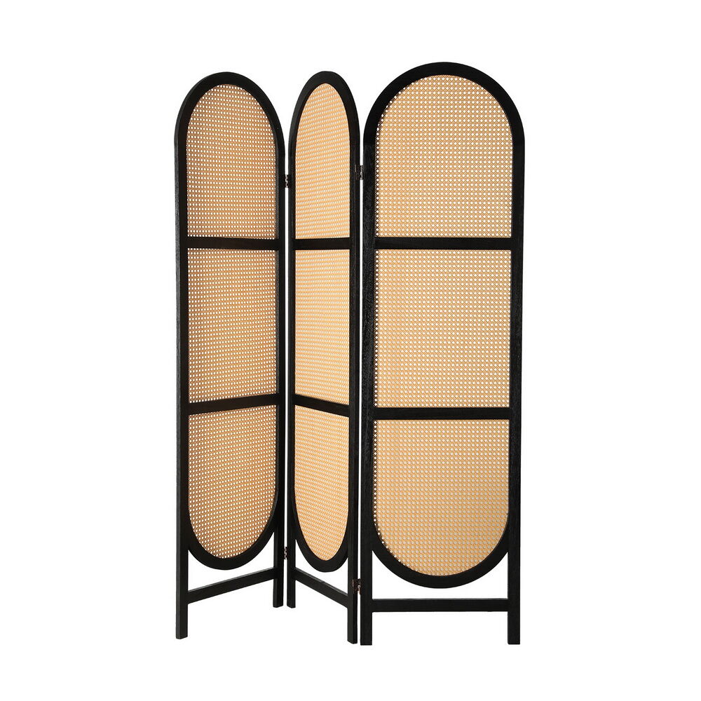 3 Panel Room Divider Screen 151x180cm Rattan Brown Price