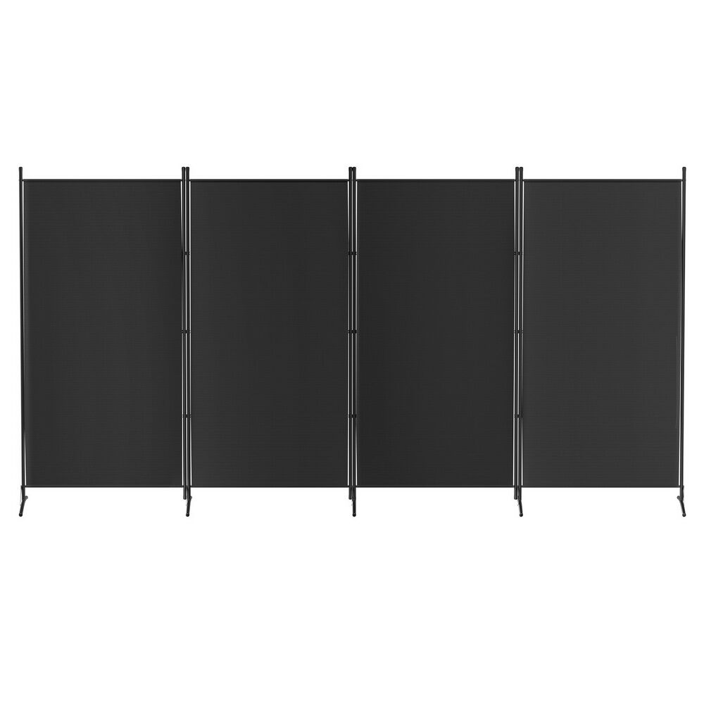 4 Panel Room Divider Screen 345x180cm Fabric Black Price