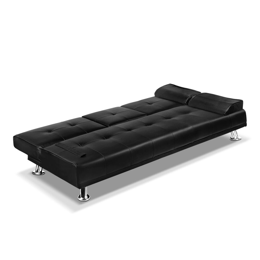 Sofa Bed 188CM Black PU Leather Price