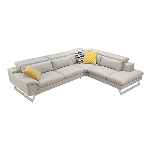 Marina 5 Seater Leatherette Corner Sofa with Chaise in Cream Colour Price