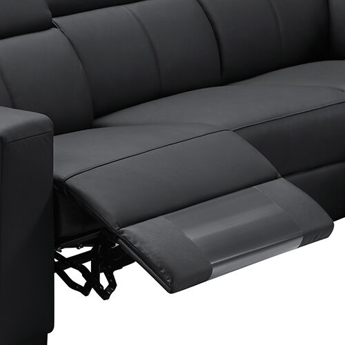 Washington Real Leather Sofa With PVC Black Colour Price