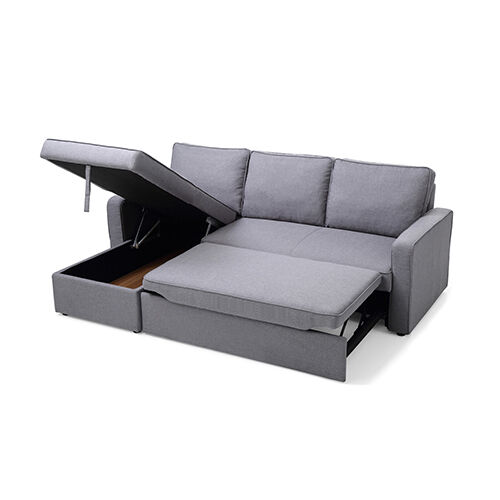 Haddam 2 Seater Sofa Bed with pull Out Storage Corner Chaise Lounge Set in Grey Price