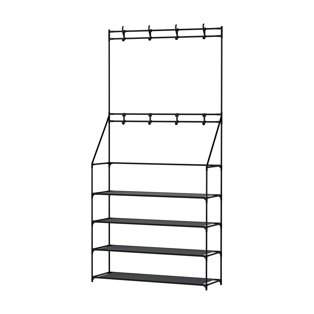 Shoe Rack Hall Tree 16 Pairs Black Price