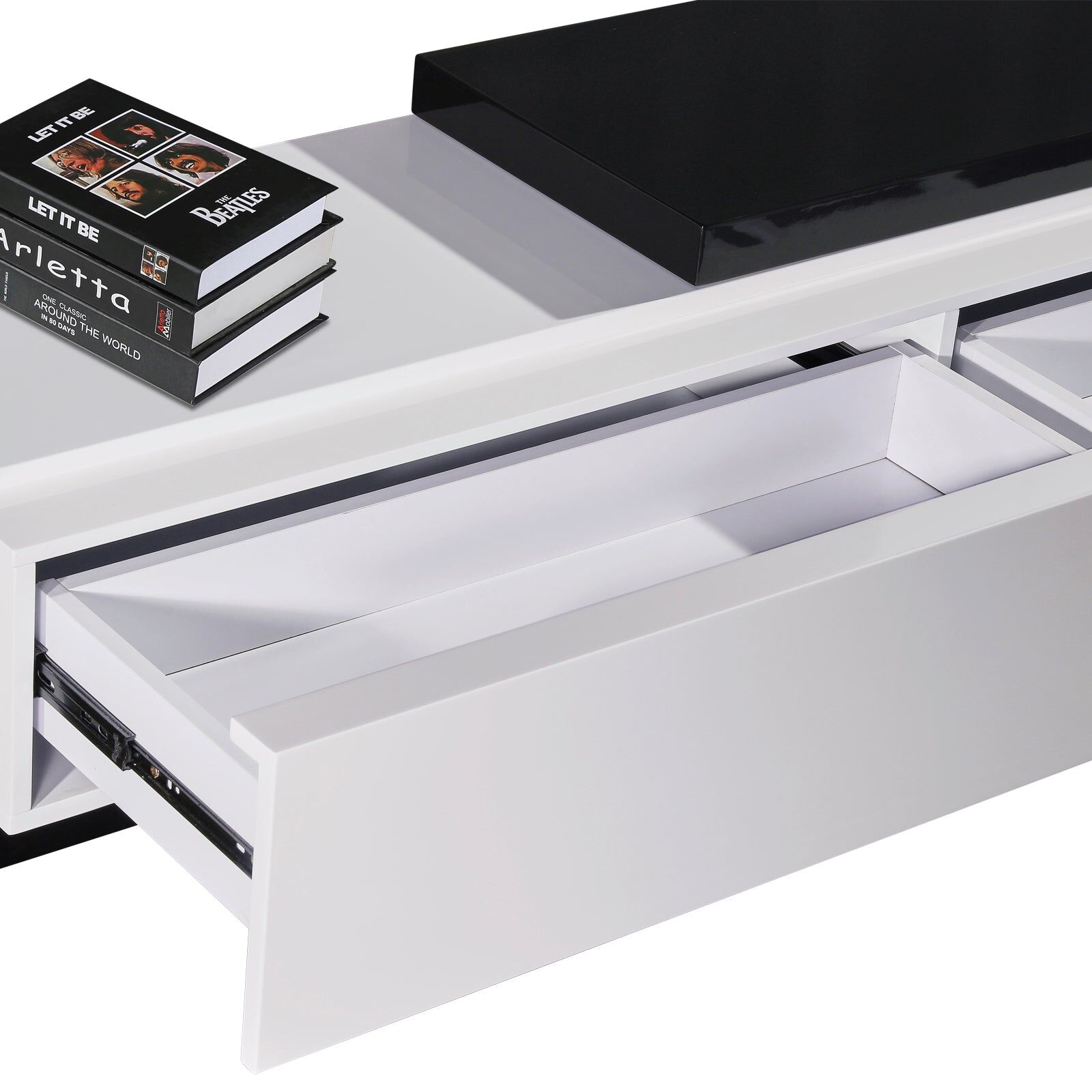 Grandora TV Cabinet Black & White Glossy Colour Price